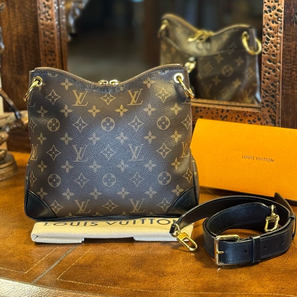 LOUIS VUITTON ODEON PM NM NOIR & MONOGRAM - with COA!! *Repaired* - Picture 4 of 17